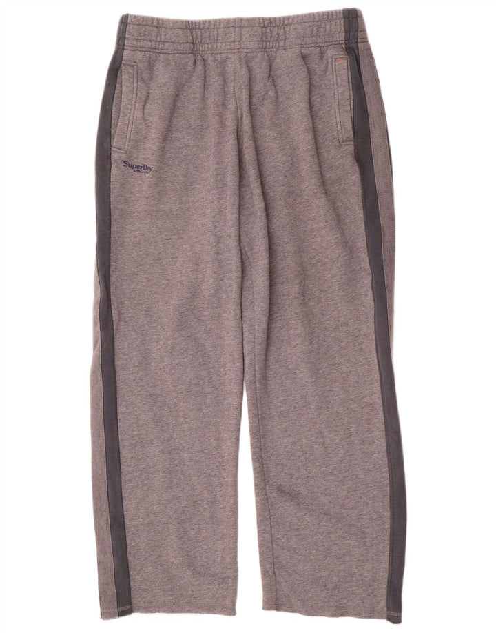 Superdry Pantalon De Survêtement Large Gris Colorblock Coton Homme