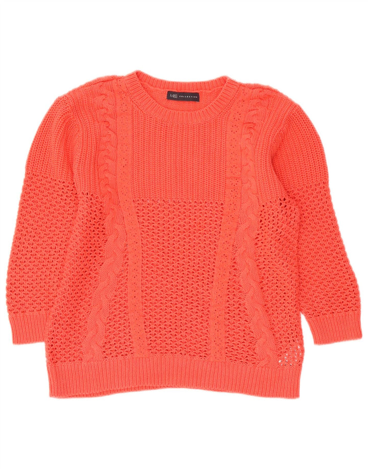 Marks & Spencer Pull ras du cou pour femme UK 12 Orange moyen