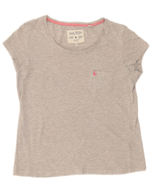 Jack Wills T-shirt pour femme en coton moucheté gris moyen UK 42