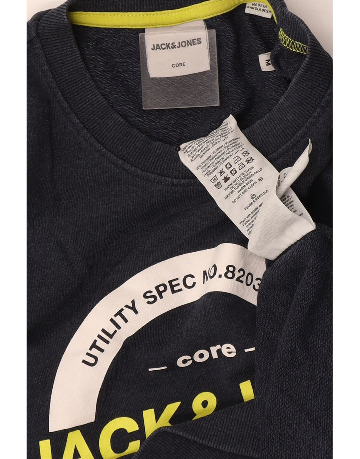 Jack & Jones Sweat-Shirt Graphique Homme Bleu Marine Moyen Coton