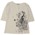 Lee Haut Femme Manches 3/4 UK 16 Grand Coton Blanc