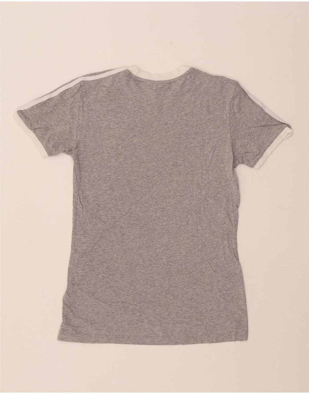 ADIDAS T-Shirt Femme UK 8 Petit Gris Moucheté Coton