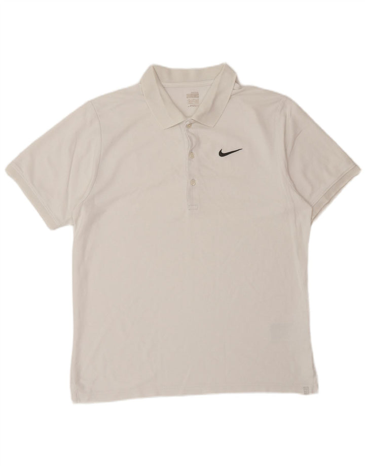 NIKE Polo Homme Blanc Moyen Coton