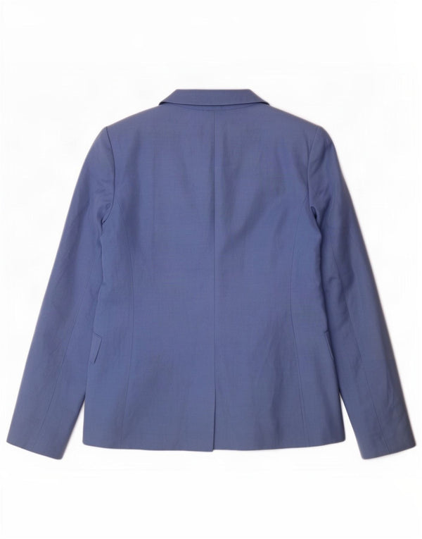 Hobbs Veste Blazer 2 Boutons Femme UK 12 Lin Bleu Moyen