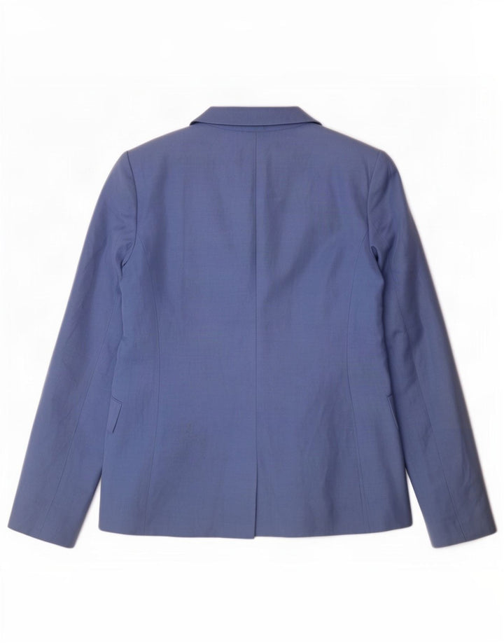 Hobbs Veste Blazer 2 Boutons Femme UK 12 Lin Bleu Moyen