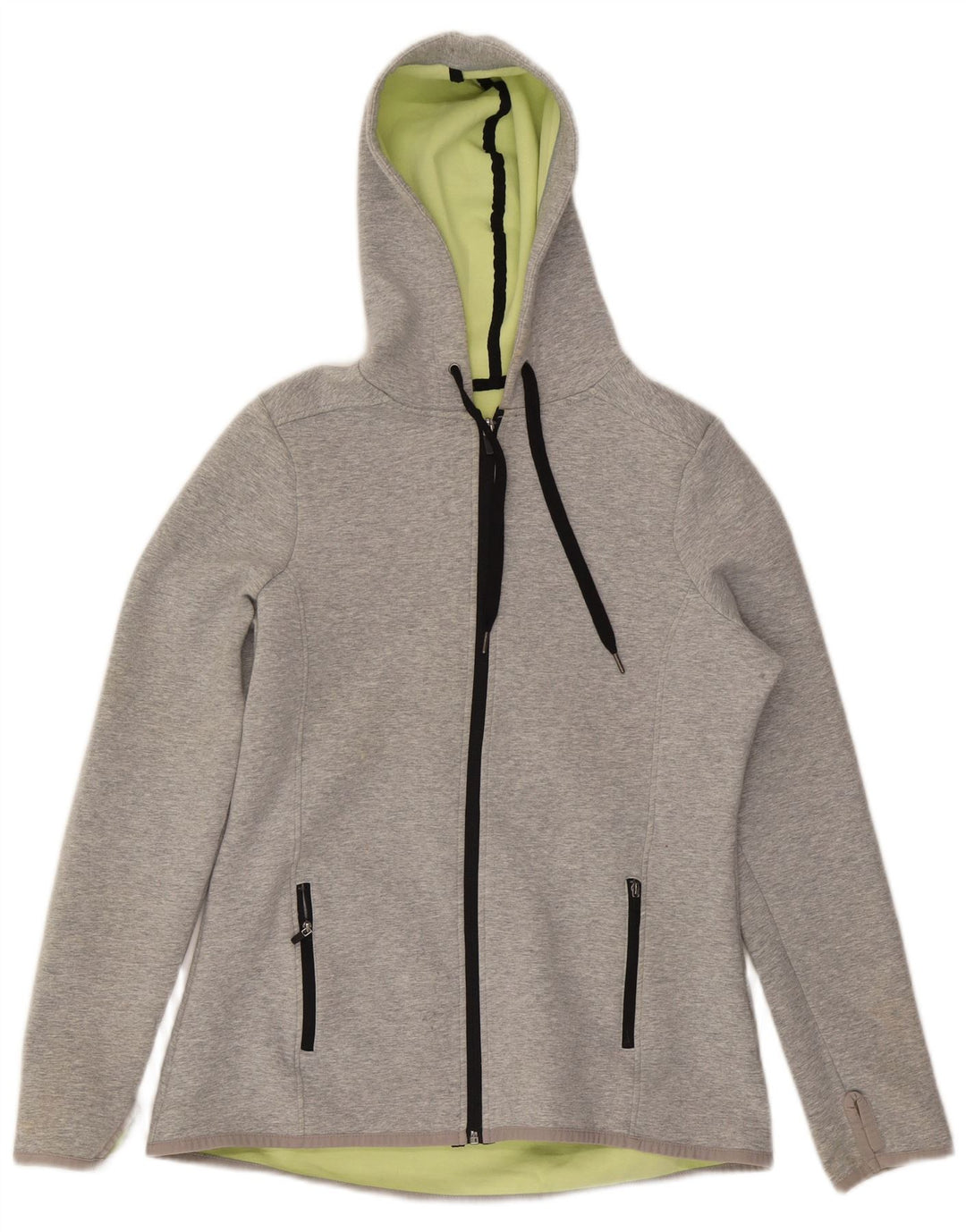 Marks & Spencer Pull à capuche zippé pour femme UK 12 Coton gris moyen