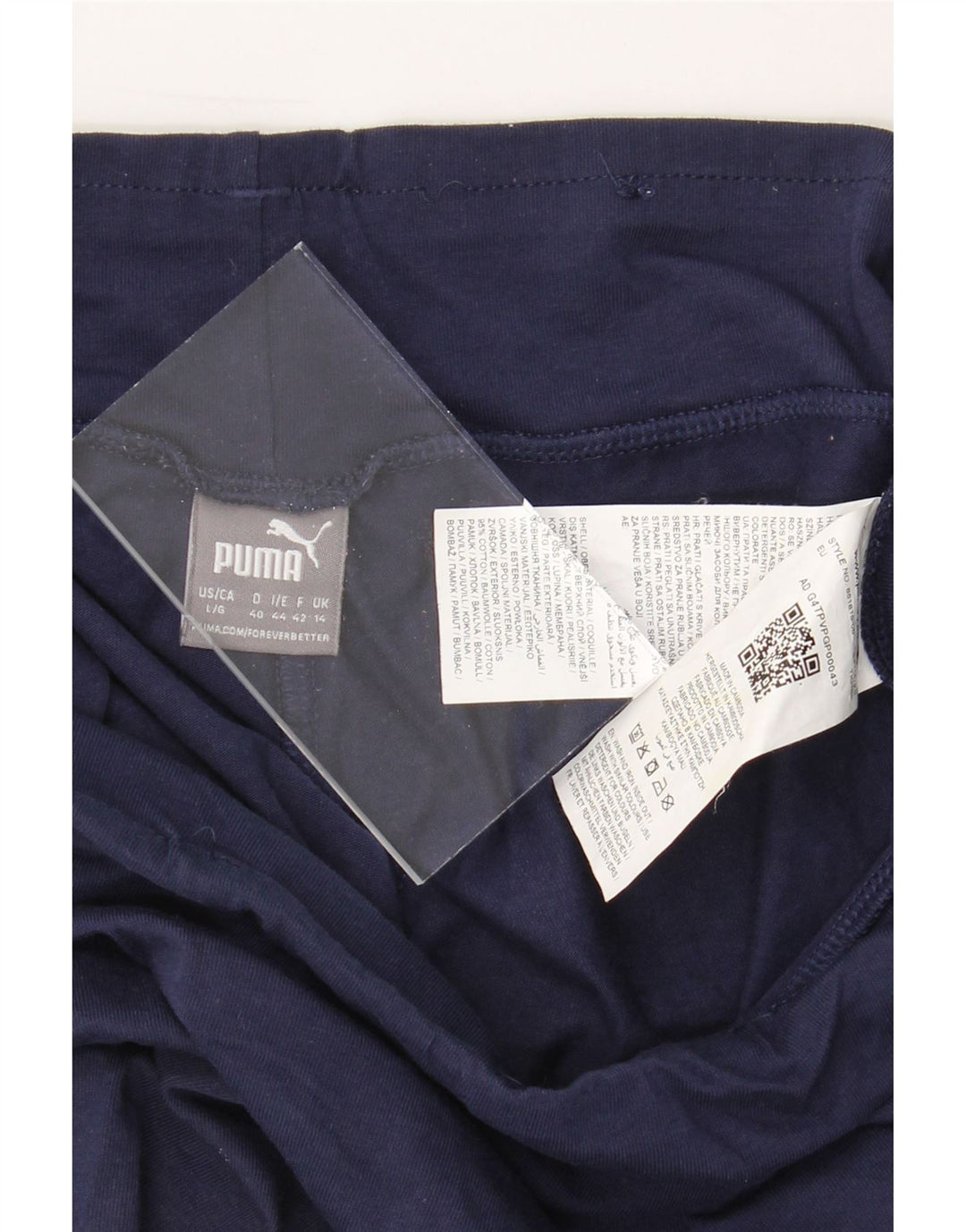 PUMA Womens Graphic Leggings UK 14 Medium  Navy Blue Cotton Vintage Puma and Second-Hand Puma from Messina Hembry 
