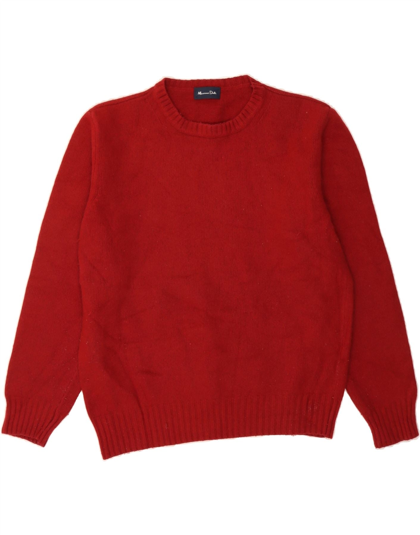 MASSIMO DUTTI Womens Crew Neck Jumper Sweater UK 14 Large Red Wool Vintage Massimo Dutti and Second-Hand Massimo Dutti from Messina Hembry 