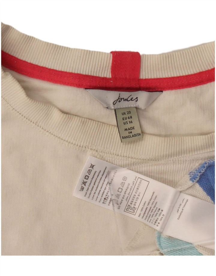 Joules Femme Sweatshirt Jumper UK 20 2XL Multicolore Rayé Coton