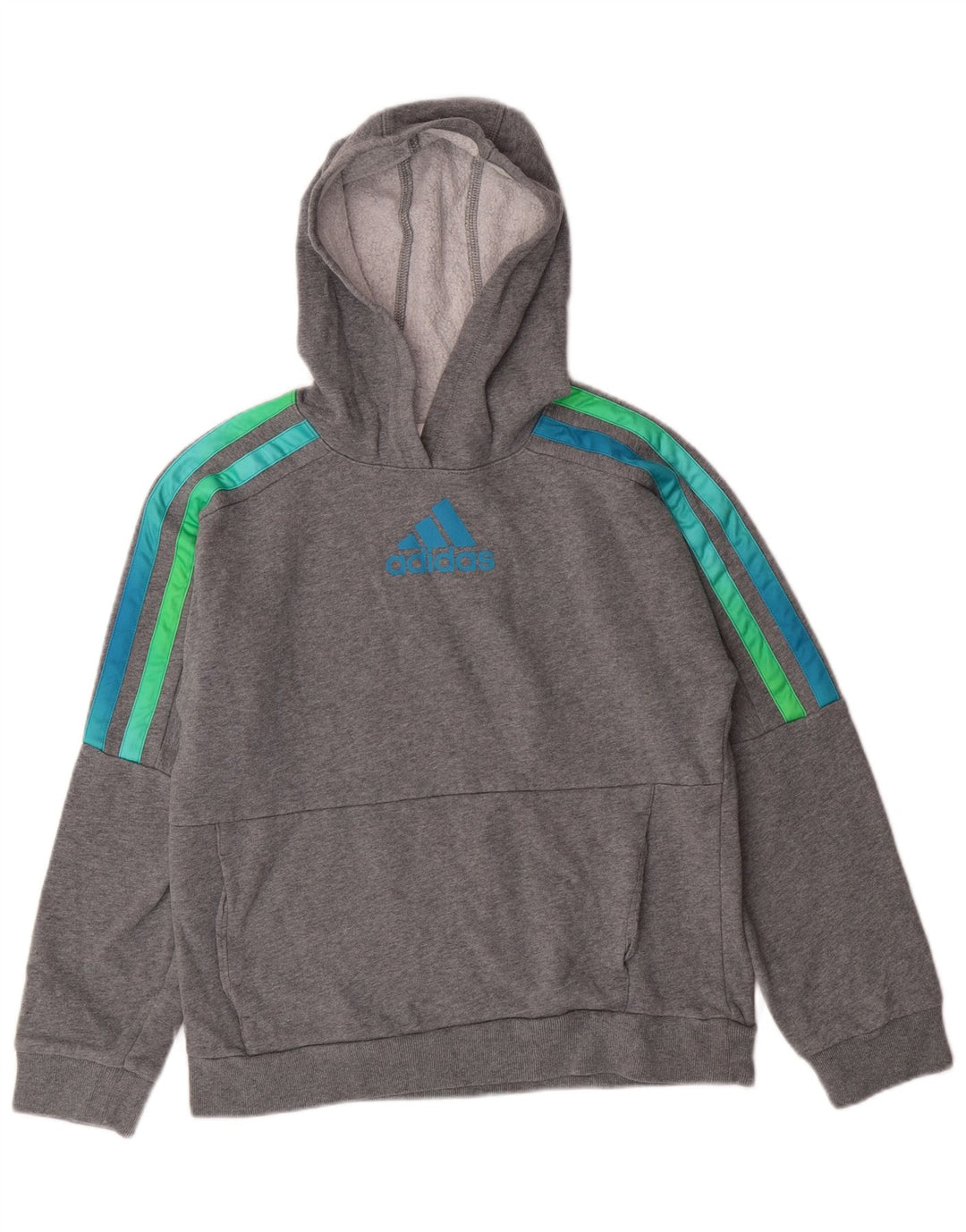 ADIDAS Pull à capuche graphique pour garçon 14-15 ans Grand Gris Coton