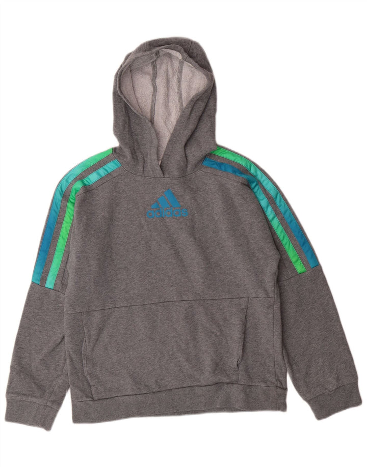 ADIDAS Pull à capuche graphique pour garçon 14-15 ans Grand Gris Coton