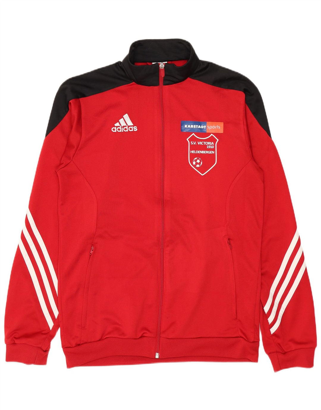 Adidas Veste de survêtement graphique pour homme Petit polyester color block rouge