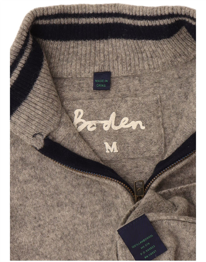Boden Pull col zippé pour femme UK 44 Laine mouchetée gris moyen