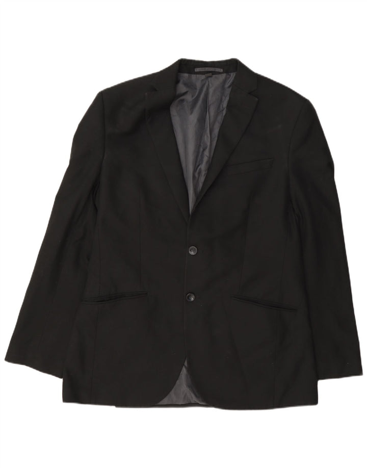 Marks & Spencer Veste blazer à 2 boutons pour homme UK 40 Noir moyen Polyester