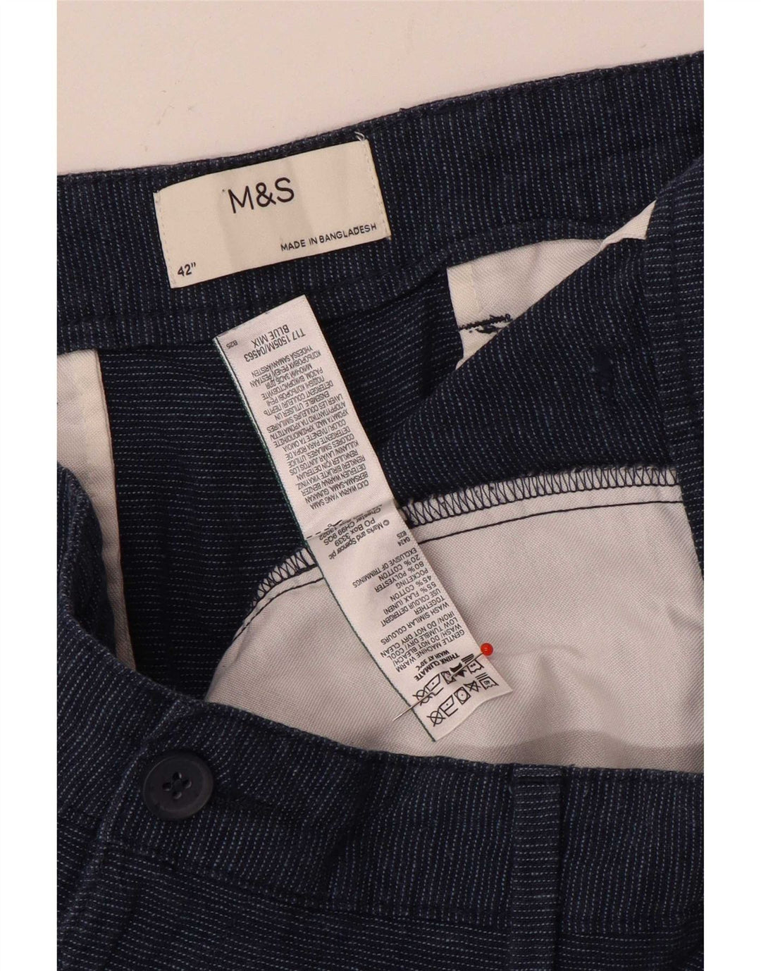 Marks & Spencer Short Chino Homme W42 2XL Bleu Lin