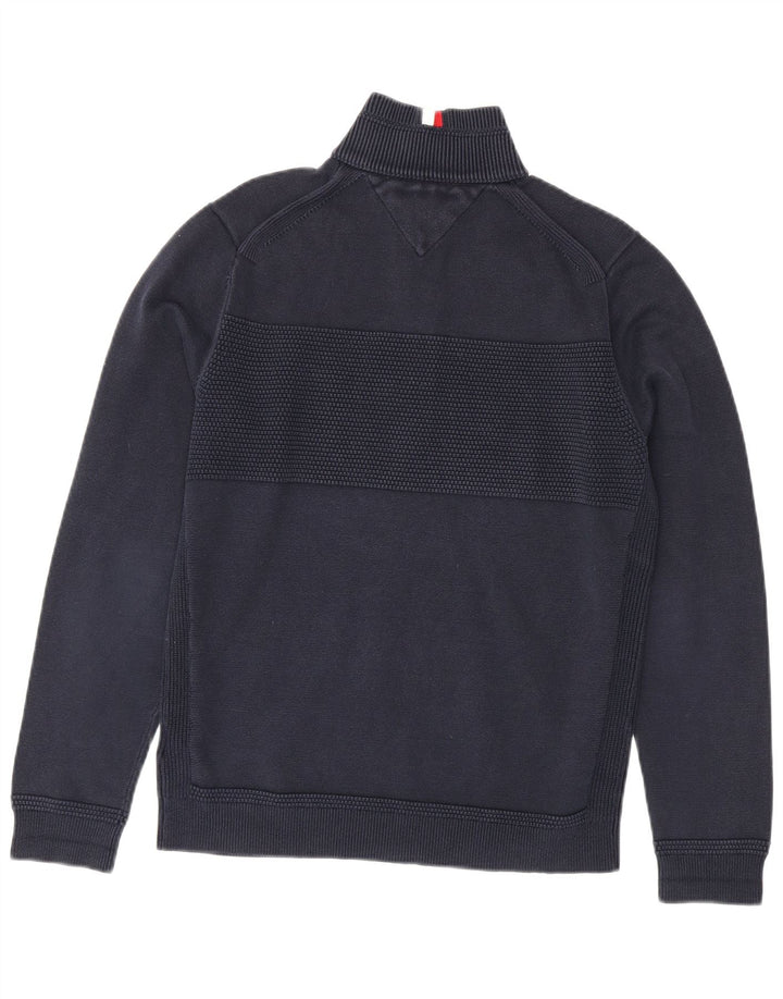 Tommy Hilfiger Pull col zippé homme bleu marine moyen coton