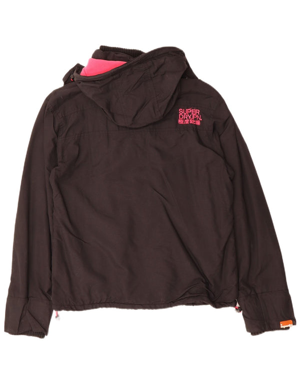 SUPERDRY Veste coupe-vent à capuche Windcheater pour femme UK 18 XL Nylon noir