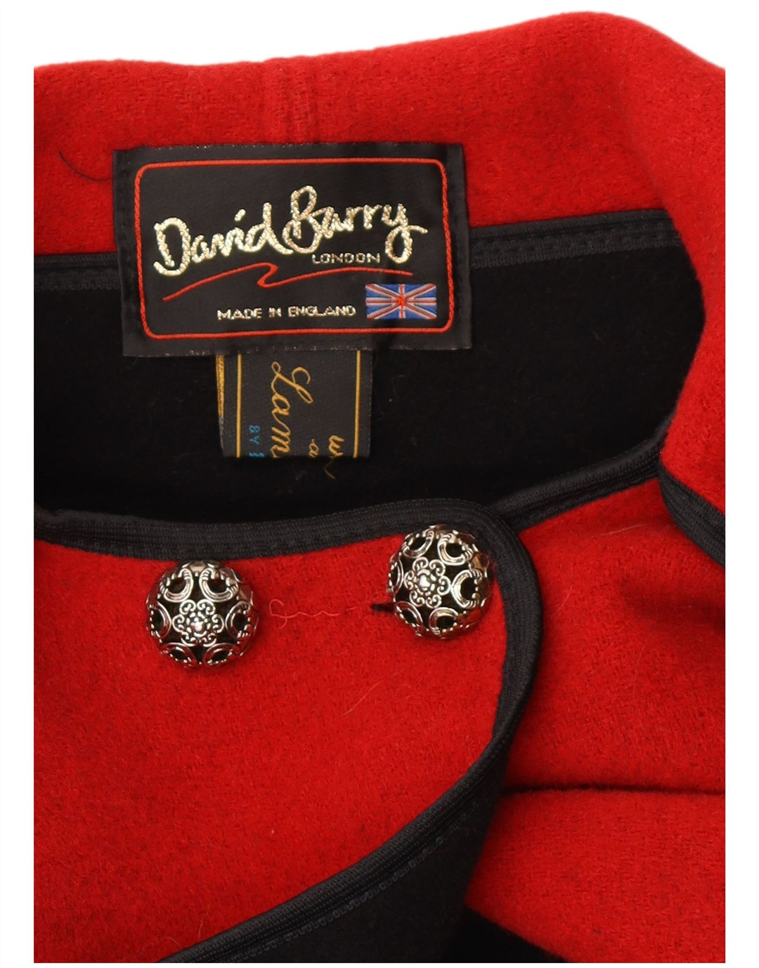 DAVID BARRY Manteau Cape Femme Taille Unique Laine Rouge