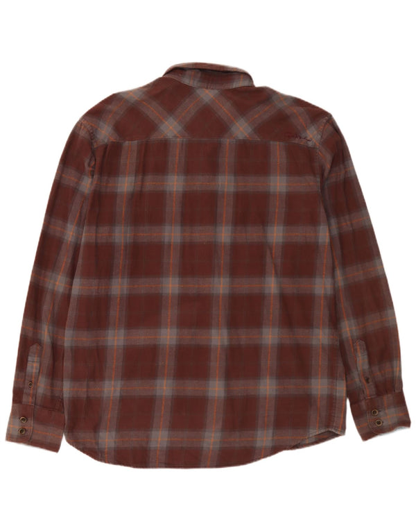 Quiksilver Chemise en flanelle pour homme en coton à carreaux marron