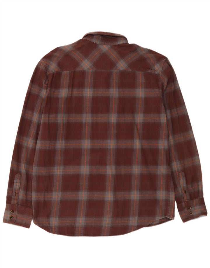 Quiksilver Chemise en flanelle pour homme en coton à carreaux marron
