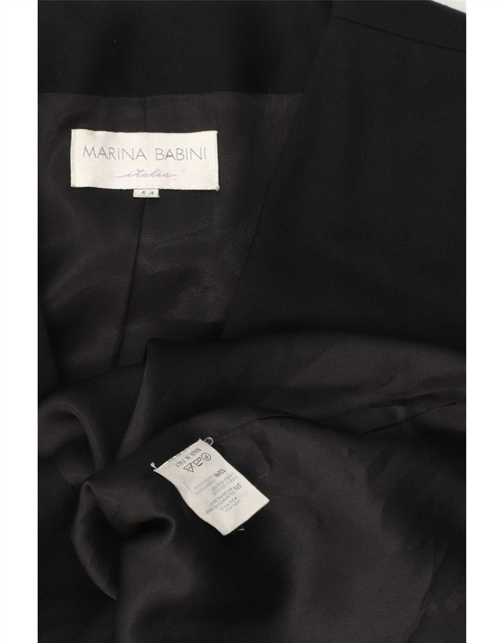 Marina Babini Veste Blazer Croisée Femme IT 44 Laine Noir Moyen