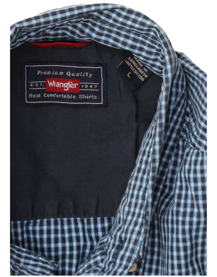 Wrangler Chemise Homme Grand Carreau Bleu Coton