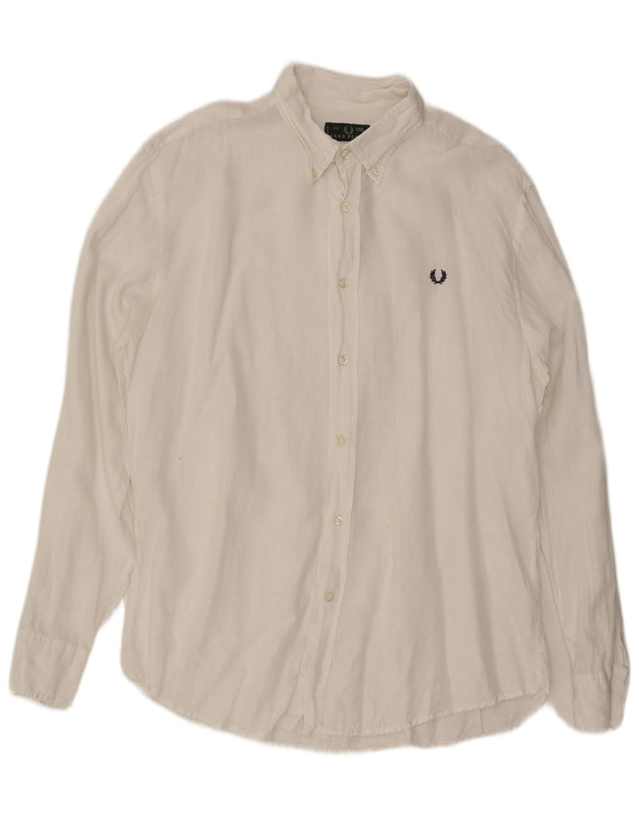 Fred Perry Chemise Homme 2XL Lin Blanc