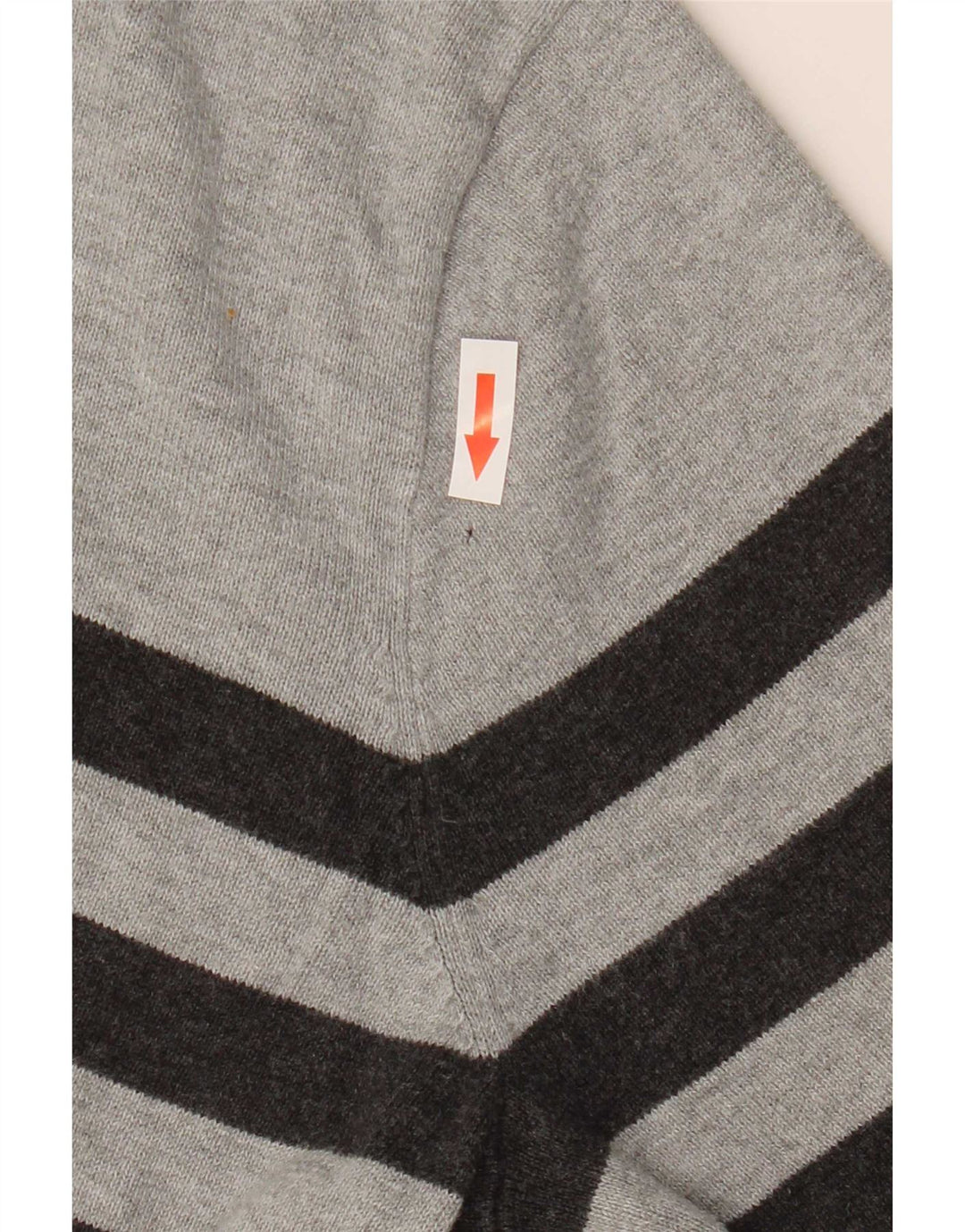 Tommy Hilfiger Pull Col V Homme Gris Moyen Rayé Coton
