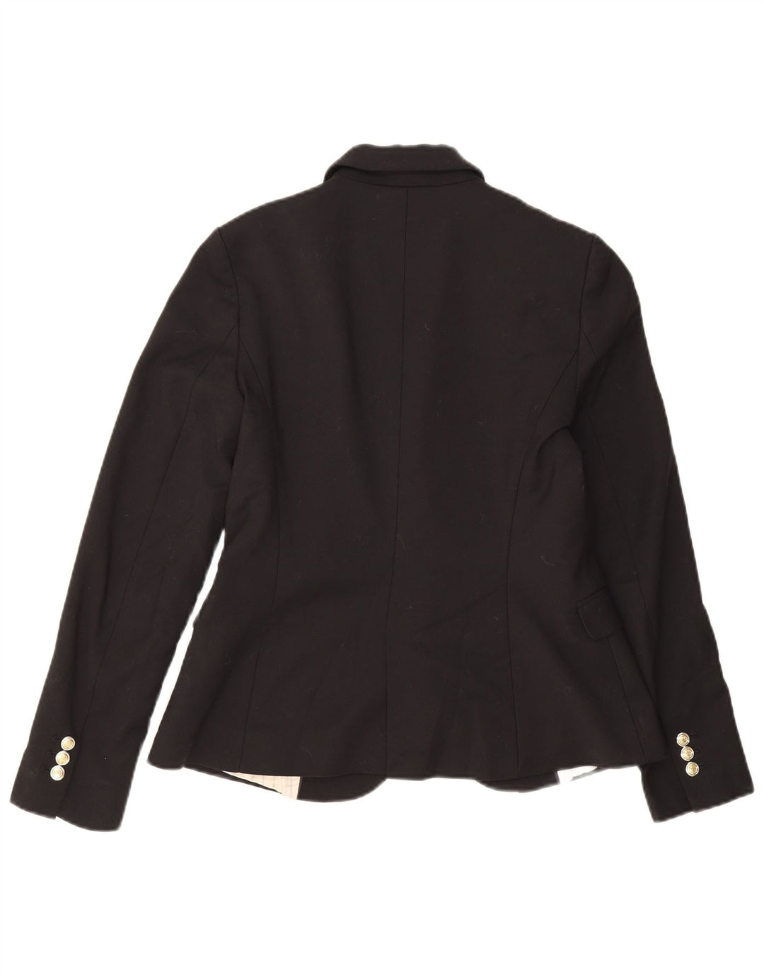 Zara Veste Blazer 1 Bouton Femme UK 12 Coton Noir Moyen