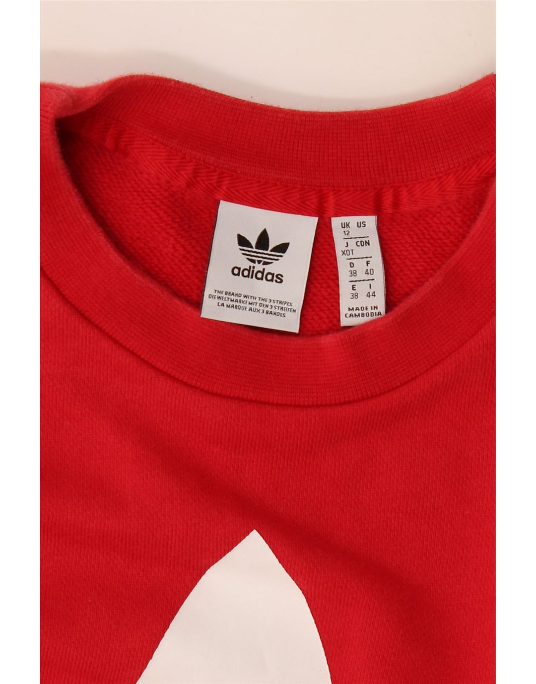 ADIDAS Sweat-shirt graphique pour femme UK 12 en coton rouge moyen