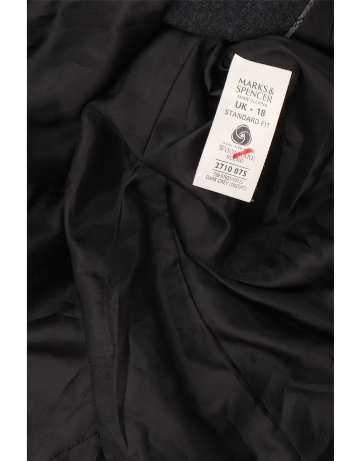Marks & Spencer Manteau court pour femme UK 18 XL Laine grise