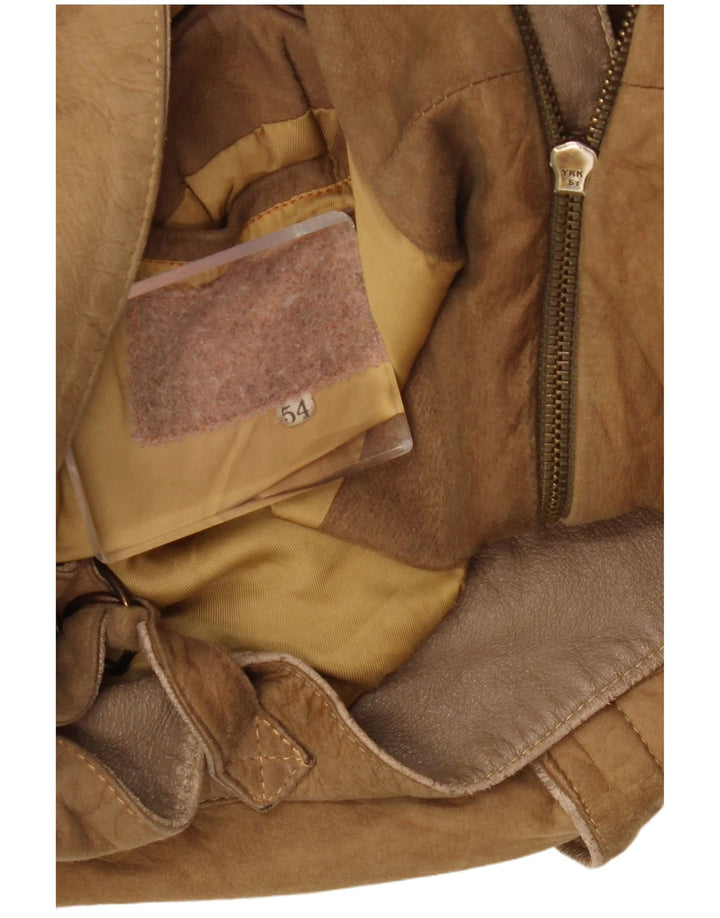 veste en cuir homme vintage UK 40 Grand Beige