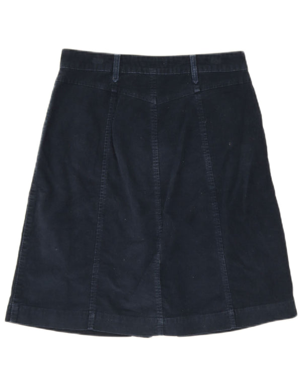 Monsoon Jupe en velours côtelé pour femme UK 10 Small W27 Bleu marine en coton