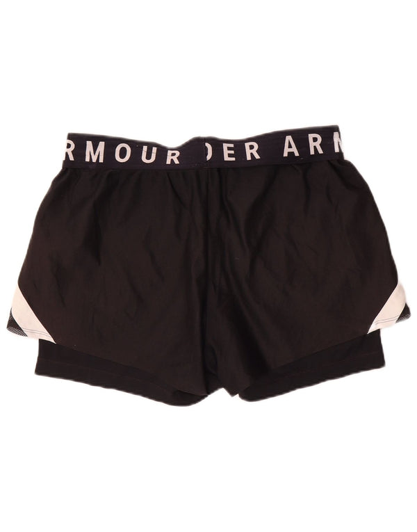 Under Armour Short de sport Heat Gear pour femme UK 14 Large Noir Colourblock