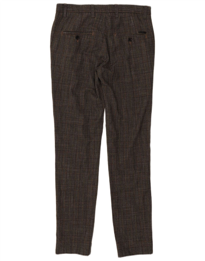 Jack & Jones Pantalon de Costume Slim Homme W30 L32 Gris à Carreaux Polyester