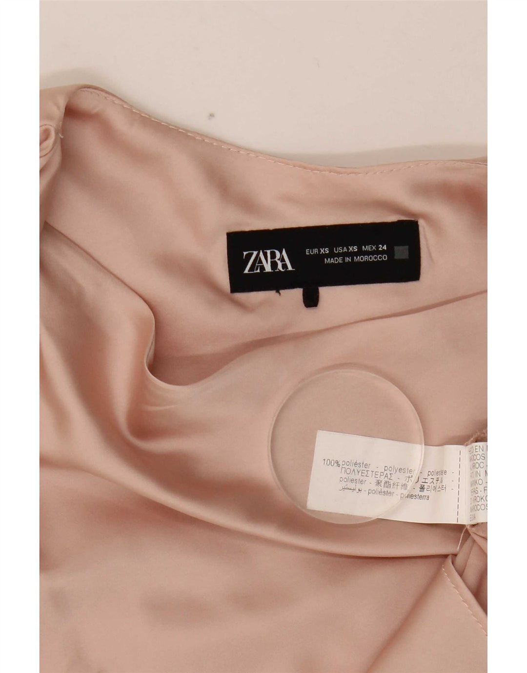 Zara Femme Chemisier sans manches Top UK 6 XS Rose Polyester