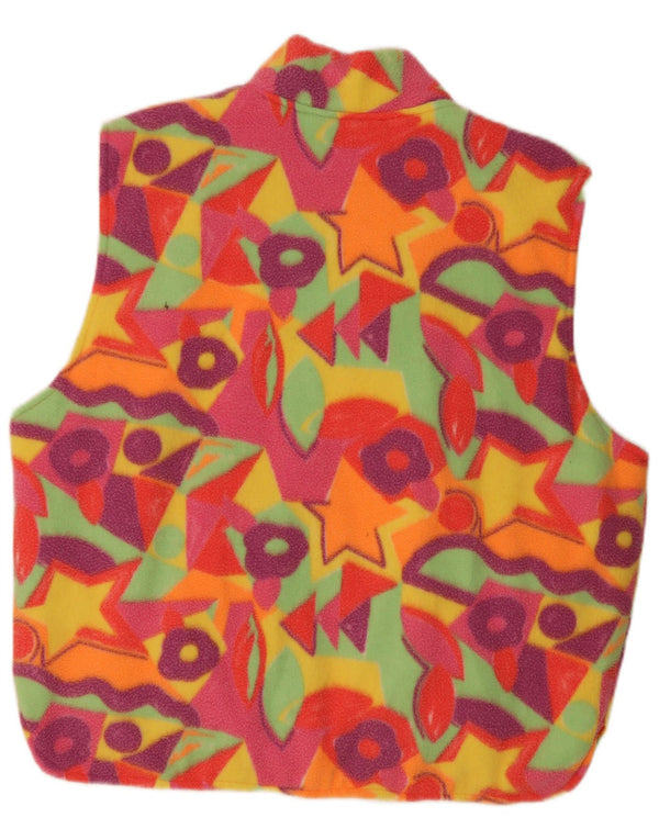 vintage Mens Fleece Gilet UK 42 XL Multicolore Géométrique