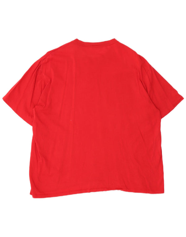 LACOSTE T-Shirt Homme Top Taille 7 2XL Rouge Coton