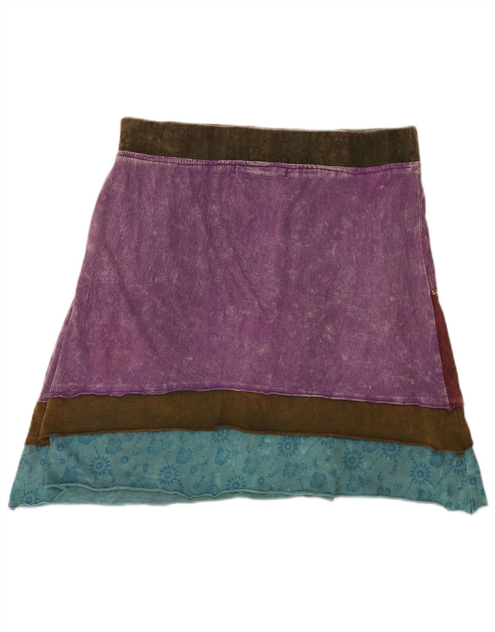 CONTRO CORRENTE Womens A-Line Skirt W32 Large Multicoloured Patchwork