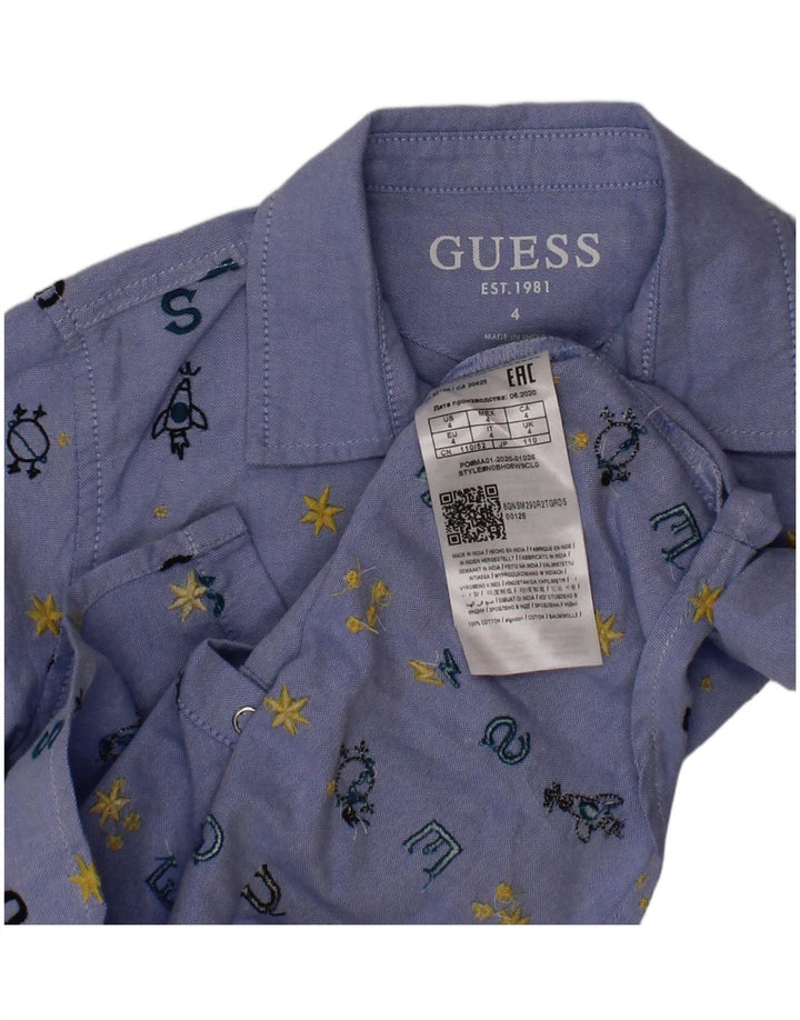GUESS Chemise graphique pour garçons 3-4 ans en coton bleu