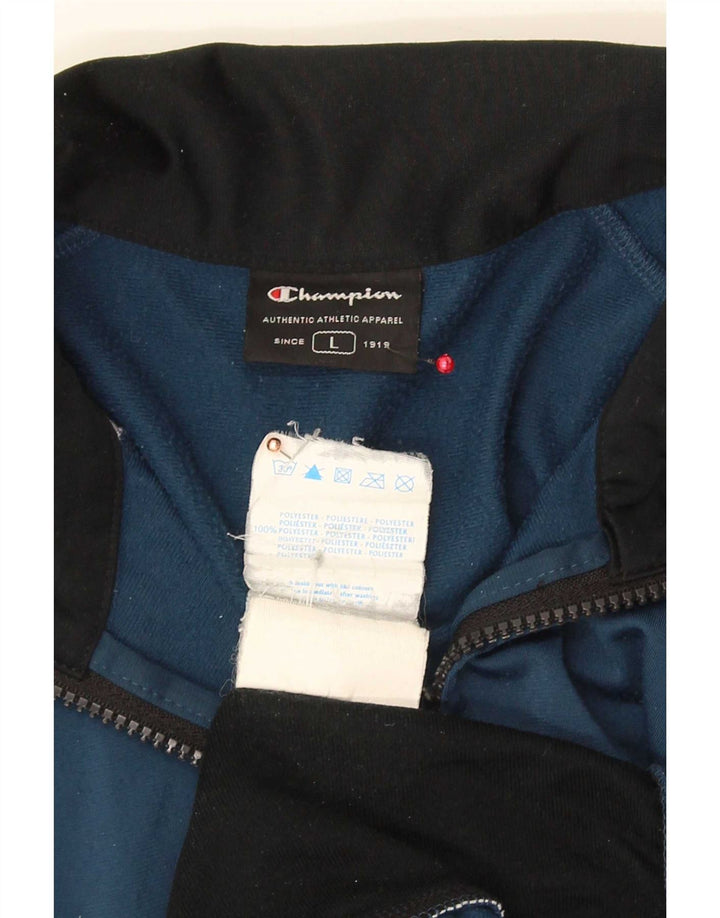 Champion Veste de survêtement pour homme Large Bleu Colorblock Polyester