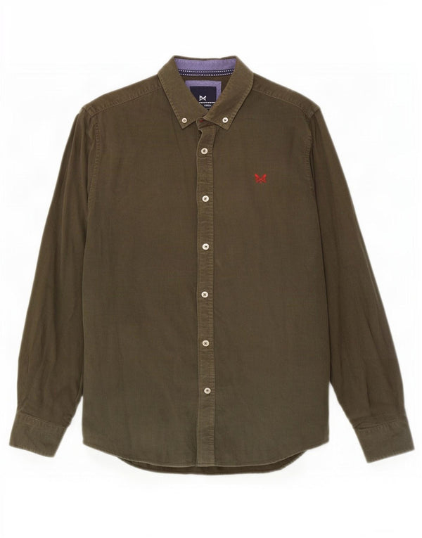 Crew Clothing Chemise classique en velours côtelé pour homme, grand coton kaki