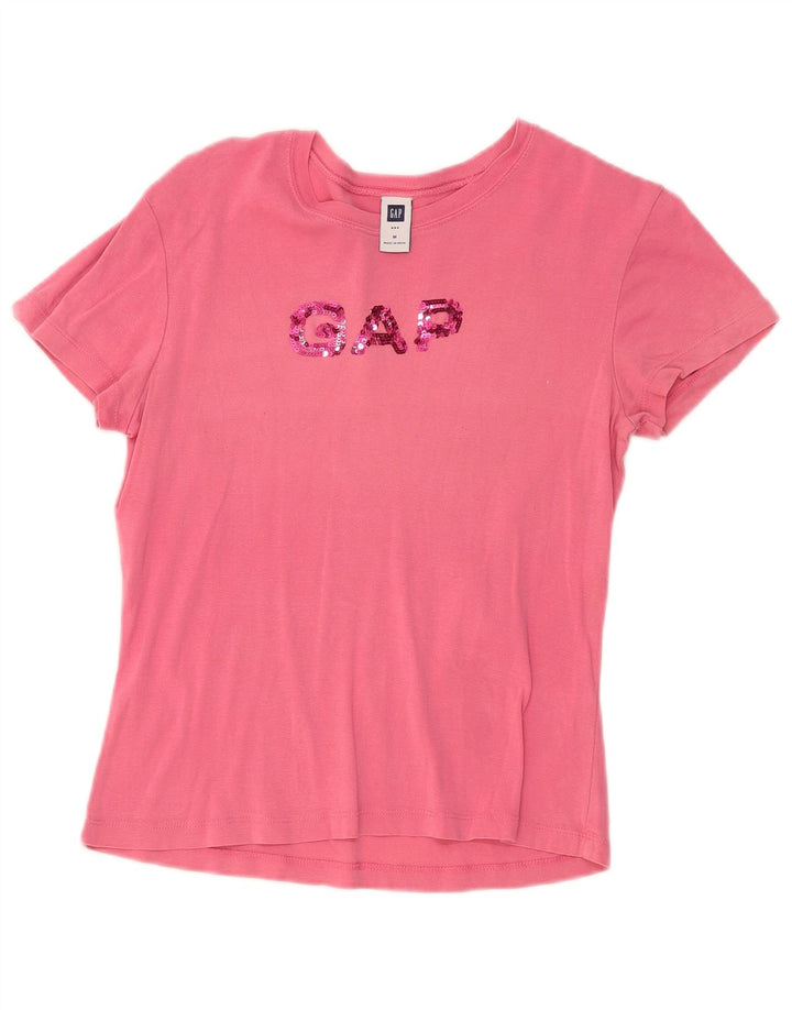 Gap T-Shirt Graphique Femme UK 12 Rose Moyen