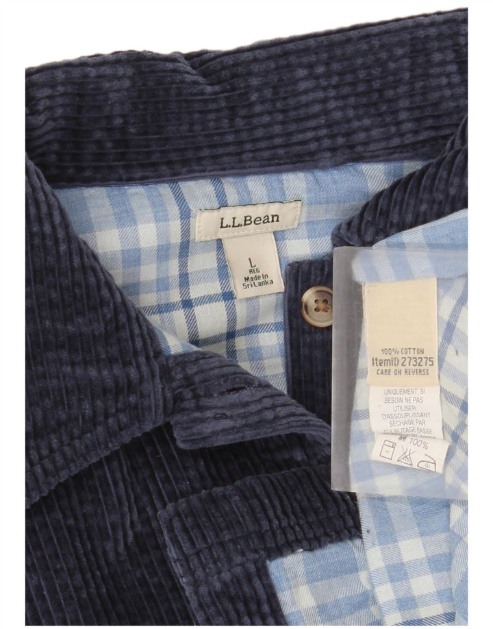 L.L.Bean Chemise en velours côtelé pour homme en coton bleu marine