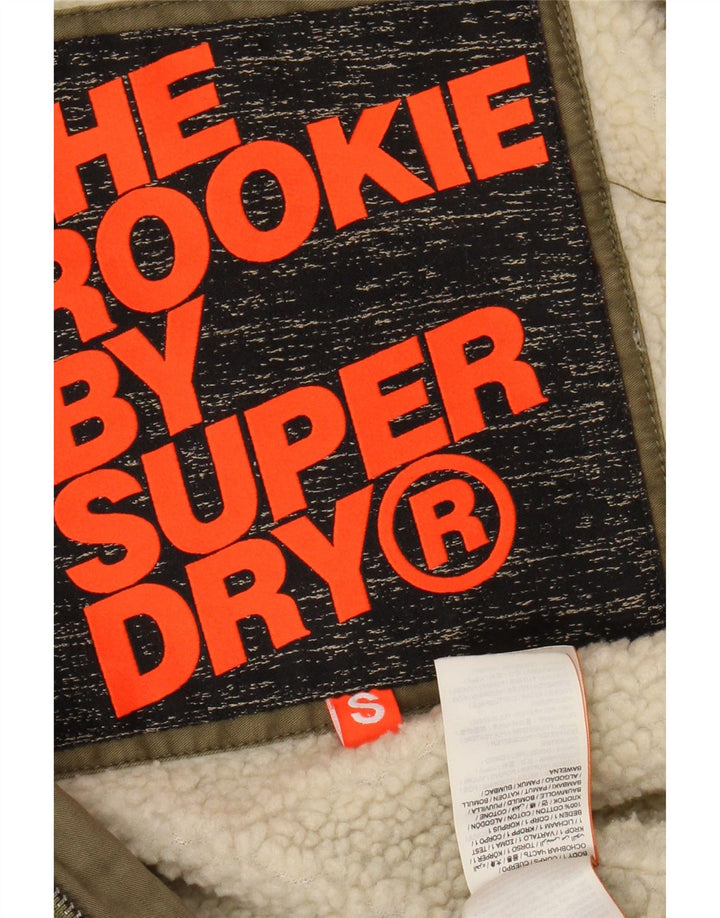 SUPERDRY Veste Parka Sherpa à Capuche The Rookie pour Hommes UK 36 Petit Kaki
