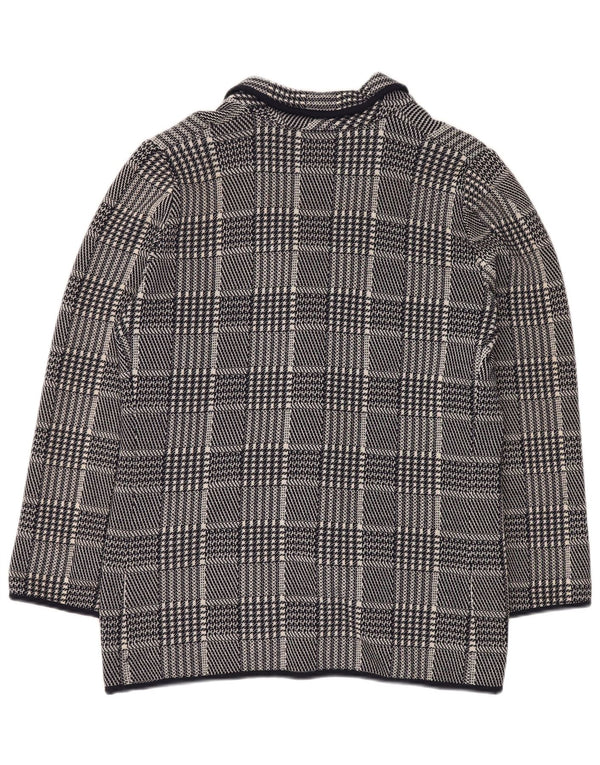 VALENTINO Femme Veste Blazer Miss V IT 48 XL Bleu Marine Pied-de-Poule