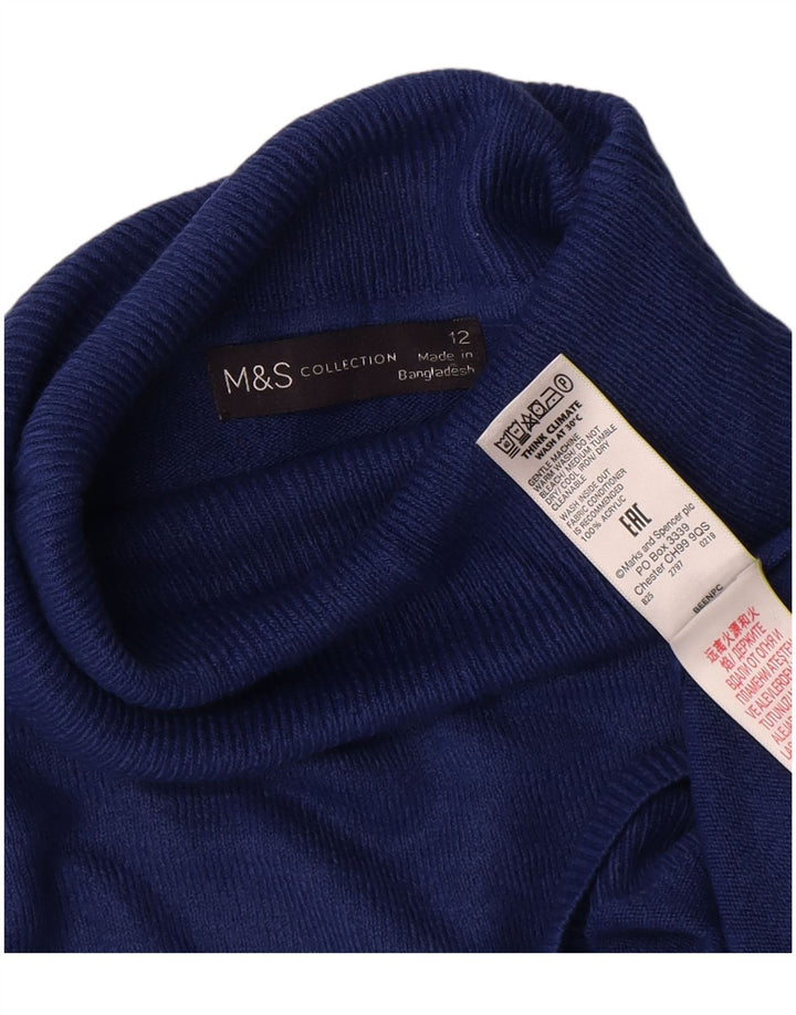 Marks & Spencer Pull col roulé pour femme UK 12 Bleu marine moyen
