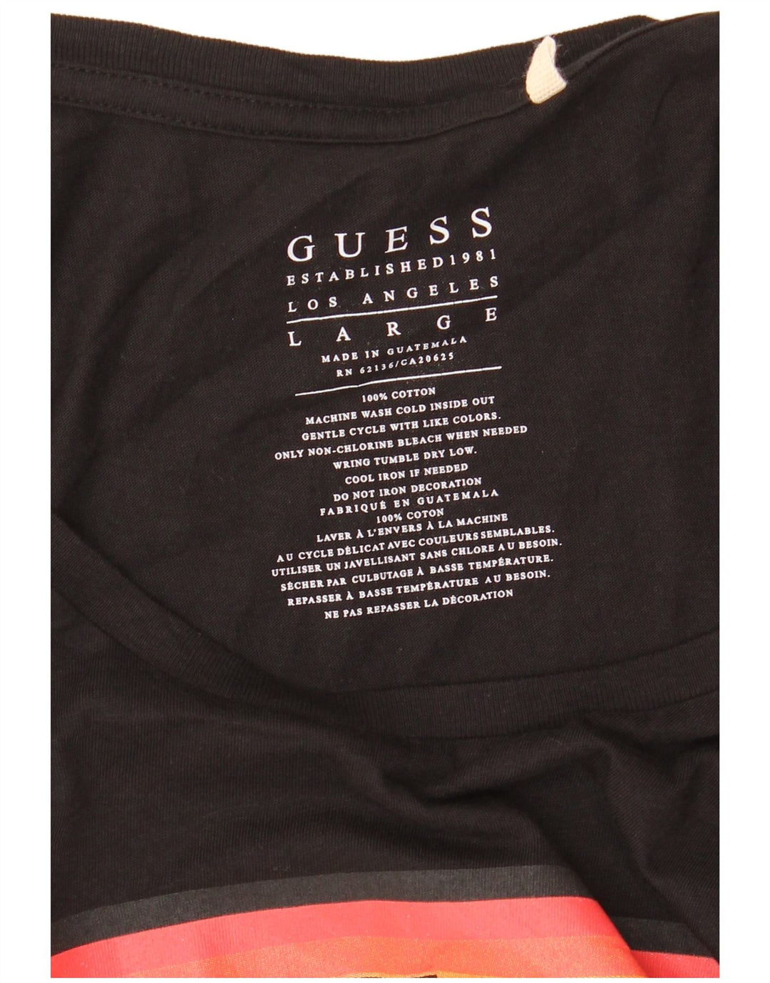 Guess Débardeur Graphique Homme Grand Noir Coton