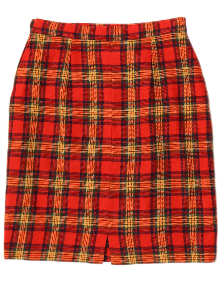 vintage Femme Mini Jupe W25 XS Plaid Rouge