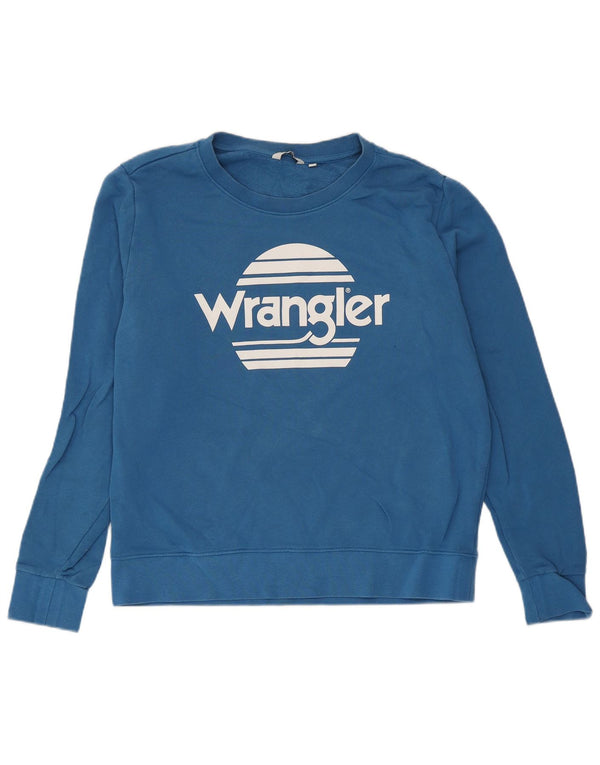 Wrangler Sweat-shirt graphique pour femme UK 14 Bleu moyen Coton